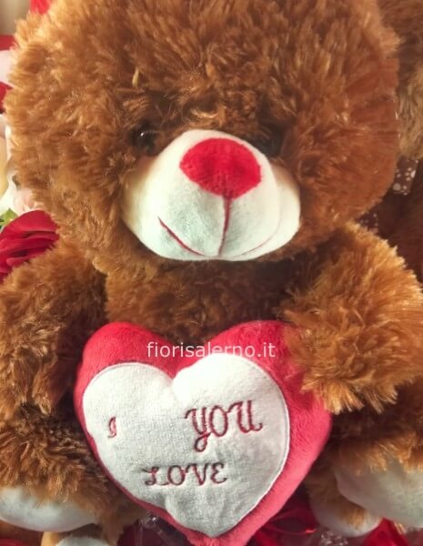 Peluche medio h 30 cm bianco o marrone secondo disponibilità